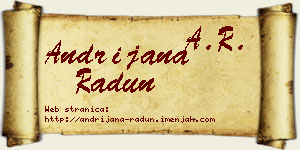 Andrijana Radun vizit kartica